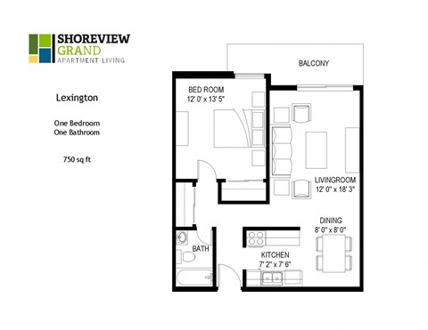 Lexington Floor Plan at Shoreview Grand, Shoreview